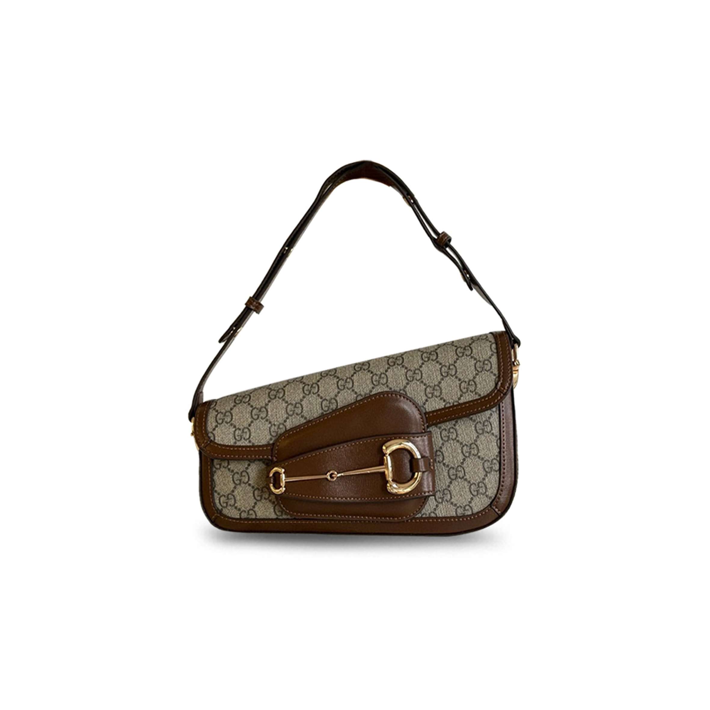 GUCCI HORSEBIT 1955 TEXTURED-LEATHER SHOULDER BAG 764155 (26.5*17*8cm)